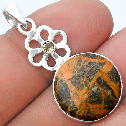 Moroccan Yellow Jacket Jasper & Citrine Pendant P-1634 SDP127171