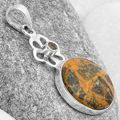 Moroccan Yellow Jacket Jasper & Citrine Pendant P-1634 SDP127171