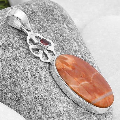 Natural Mookaite & Garnet Pendant P-1634 SDP127173