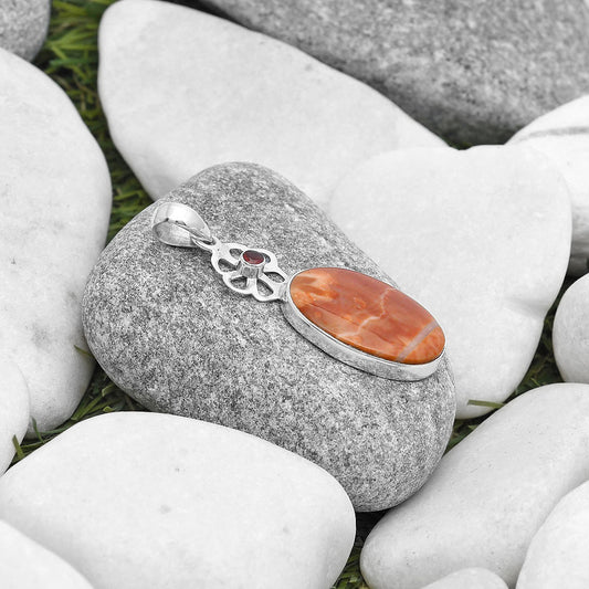 Natural Mookaite & Garnet Pendant P-1634 SDP127173