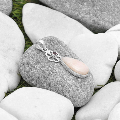 Natural Pink Scolecite & Garnet Pendant P-1634 SDP127174