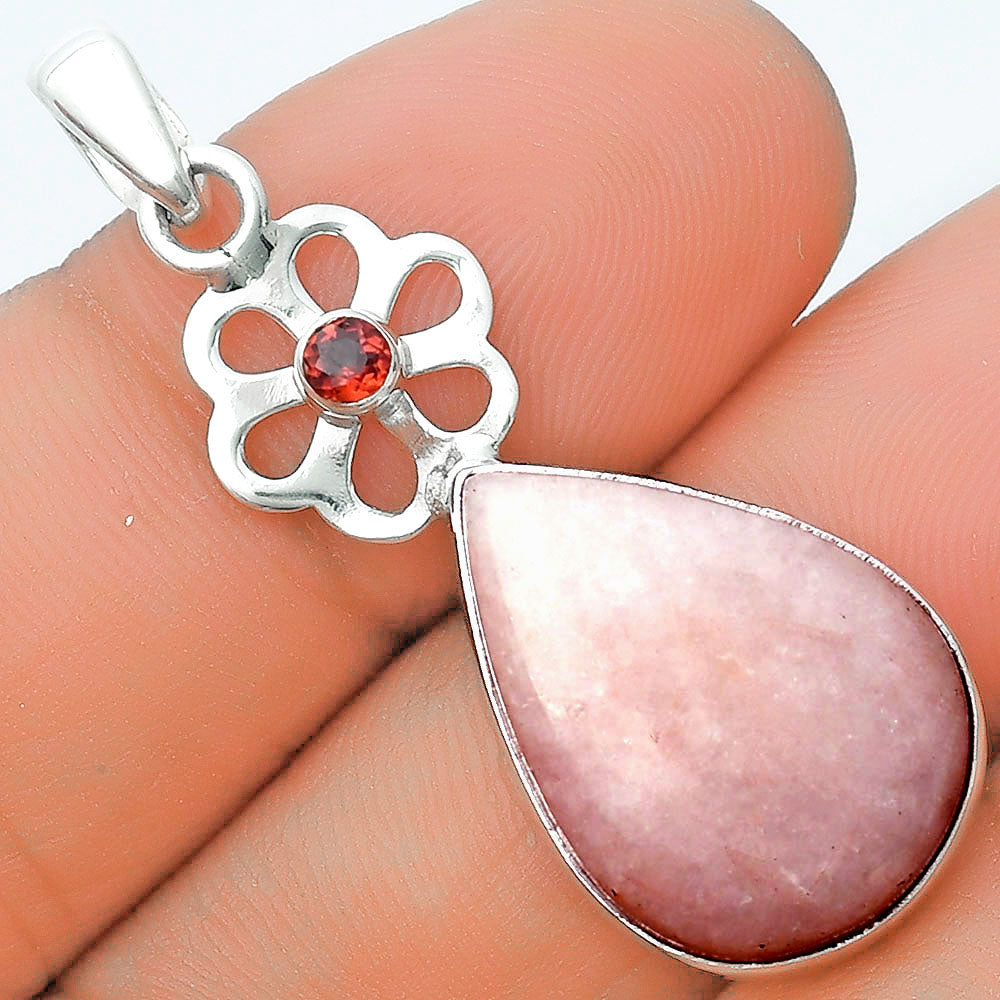 Natural Pink Scolecite & Garnet Pendant P-1634 SDP127176