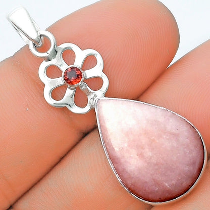 Natural Pink Scolecite & Garnet Pendant P-1634 SDP127176