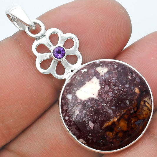 Natural Wild Horse Jasper & Iolite Pendant P-1634 SDP127179