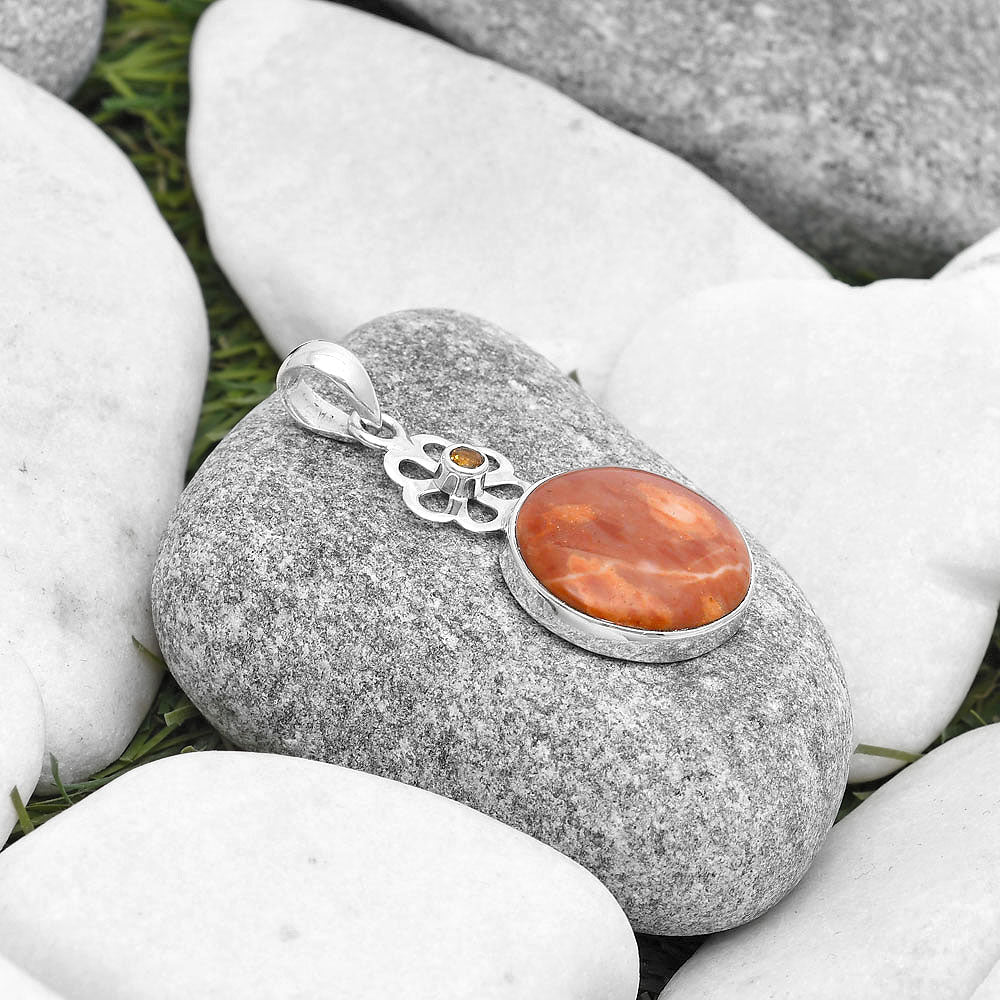 Natural Mookaite & Citrine Pendant P-1634 SDP127180
