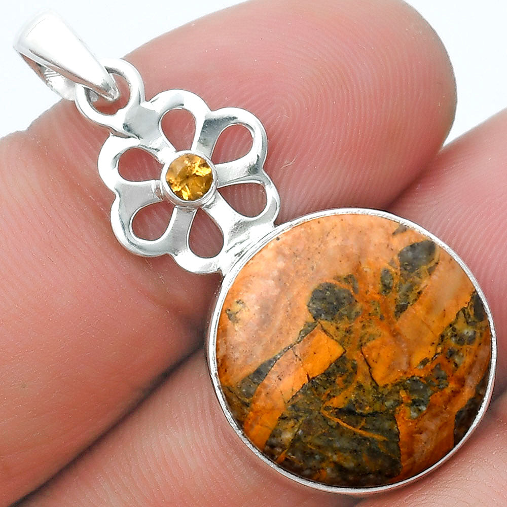 Moroccan Yellow Jacket Jasper & Citrine Pendant P-1634 SDP127182