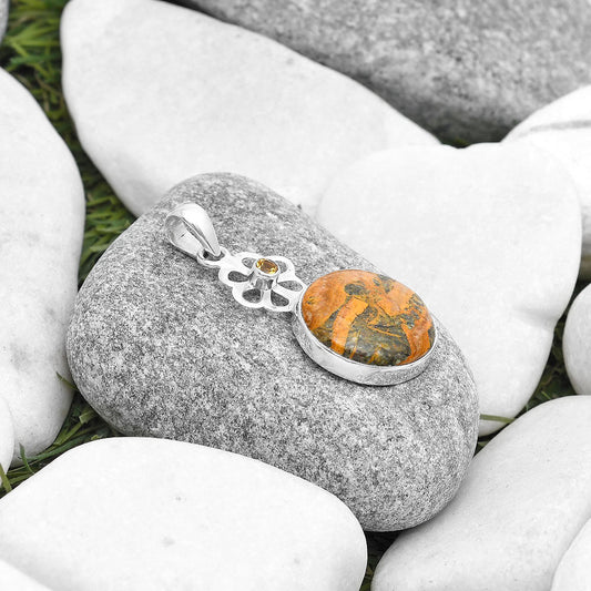 Moroccan Yellow Jacket Jasper & Citrine Pendant P-1634 SDP127182