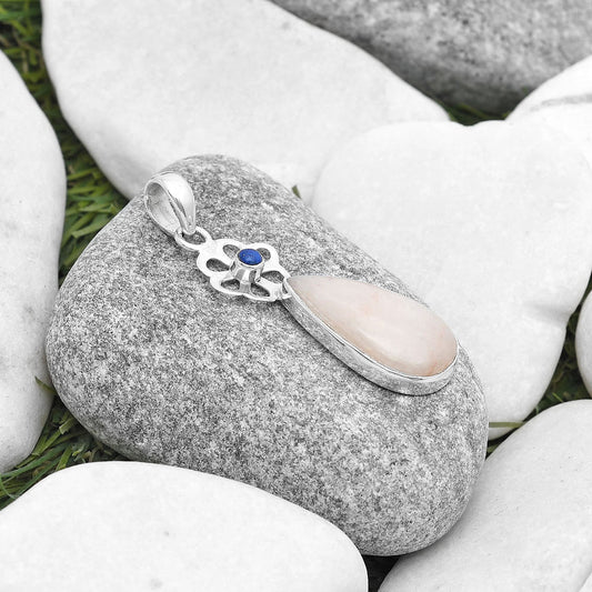 Natural Pink Scolecite & Lapis Lazuli Pendant P-1634 SDP127183