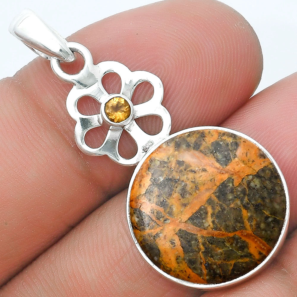 Moroccan Yellow Jacket Jasper & Citrine Pendant P-1634 SDP127190
