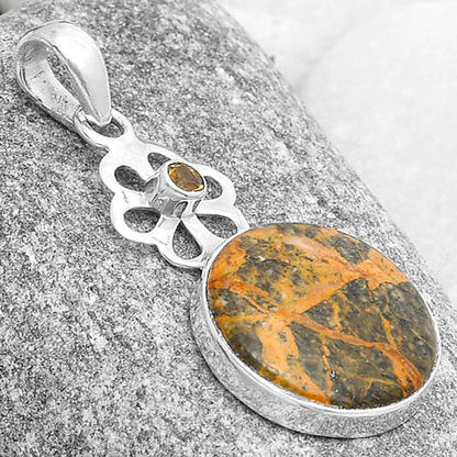 Moroccan Yellow Jacket Jasper & Citrine Pendant P-1634 SDP127190
