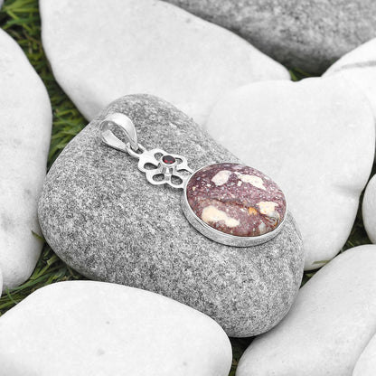 Natural Wild Horse Jasper & Garnet Pendant P-1634 SDP127200