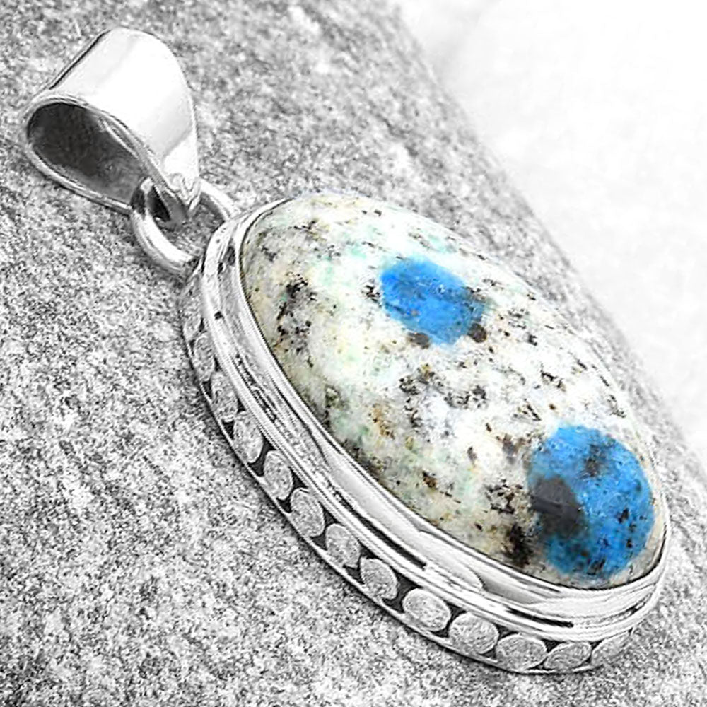 Natural K2 Blue - Azurite In Quartz Pendant P-1134 SDP127211