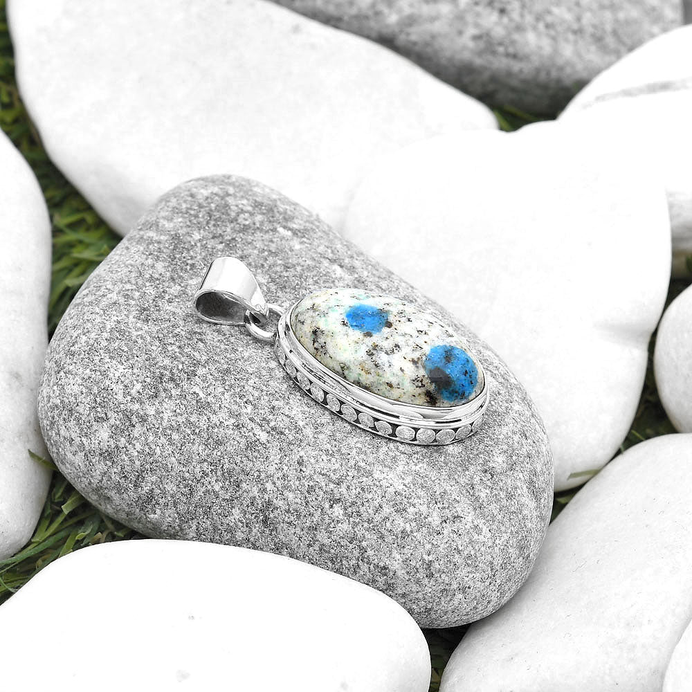 Natural K2 Blue - Azurite In Quartz Pendant P-1134 SDP127211