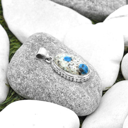 Natural K2 Blue - Azurite In Quartz Pendant P-1134 SDP127211