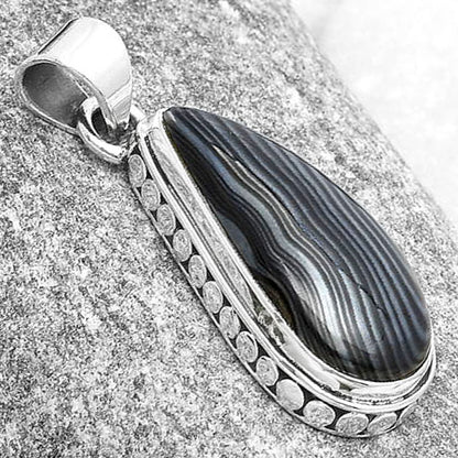 Crown Of Silver Psilomelane - Black Malachite Pendant P-1134 SDP127217