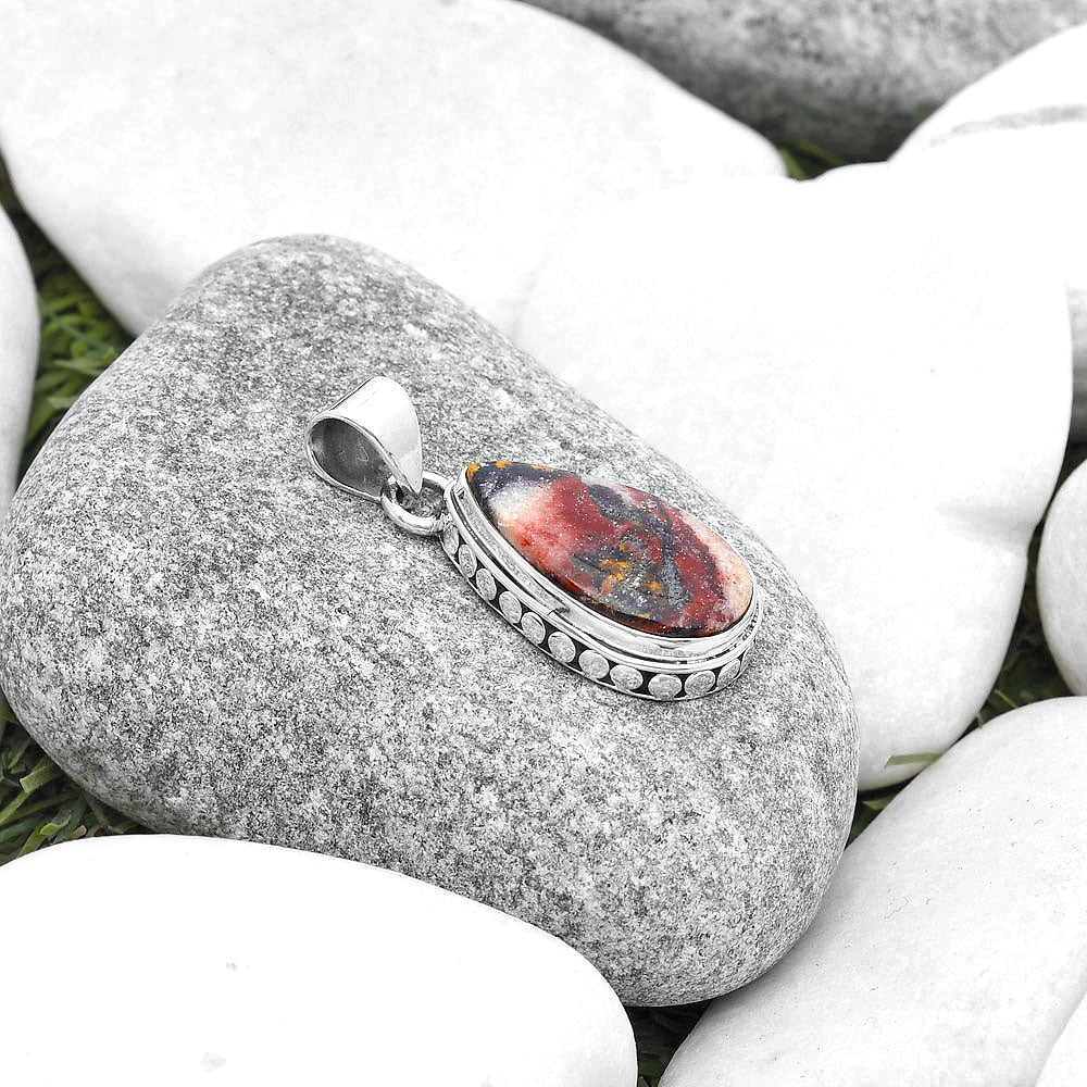 Natural Indian Blanket Jasper Pendant P-1134 SDP127221