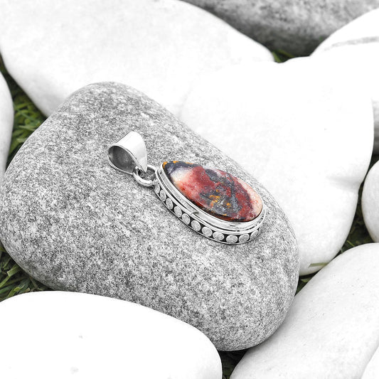 Natural Indian Blanket Jasper Pendant P-1134 SDP127221