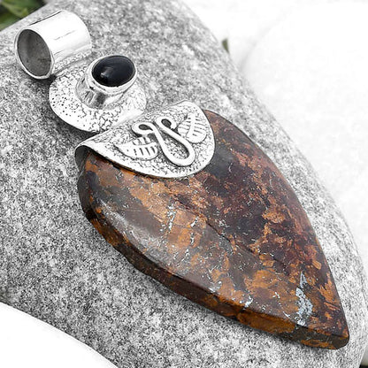 Natural Bronzite & Black Onyx Pendant P-1545 SDP127248