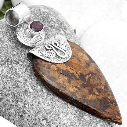 Natural Bronzite & Garnet Pendant P-1545 SDP127250