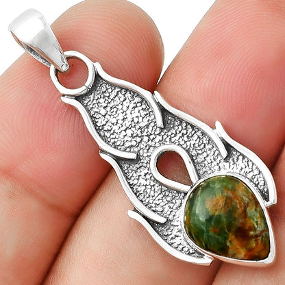 Natural Turkish Rainforest Chrysocolla Pendant P-1400 SDP127266