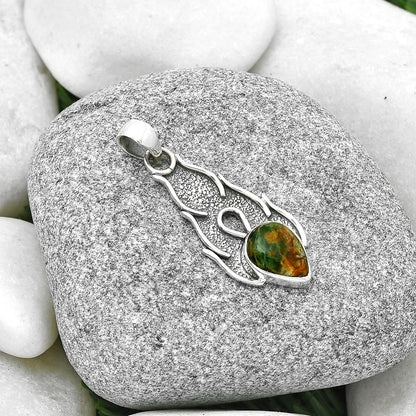 Natural Turkish Rainforest Chrysocolla Pendant P-1400 SDP127266