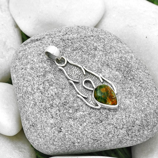 Natural Turkish Rainforest Chrysocolla Pendant P-1400 SDP127266