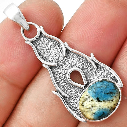 Natural K2 Blue - Azurite In Quartz Pendant P-1400 SDP127275