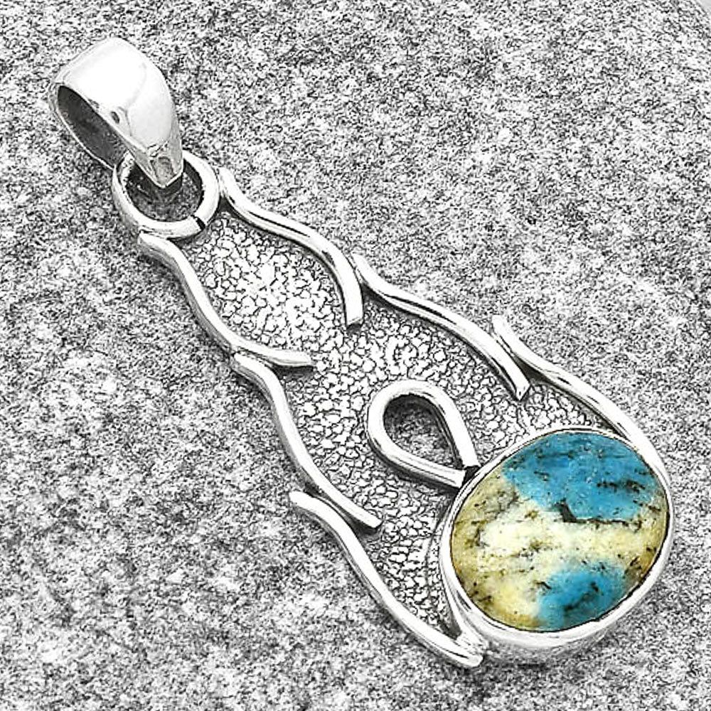 Natural K2 Blue - Azurite In Quartz Pendant P-1400 SDP127275