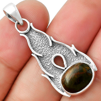 Natural Turkish Rainforest Chrysocolla Pendant P-1400 SDP127278