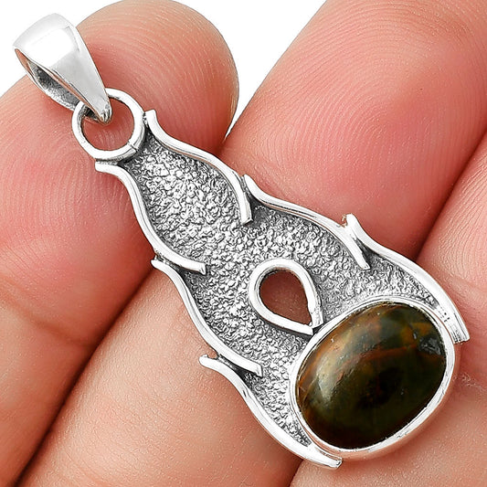 Natural Turkish Rainforest Chrysocolla Pendant P-1400 SDP127278