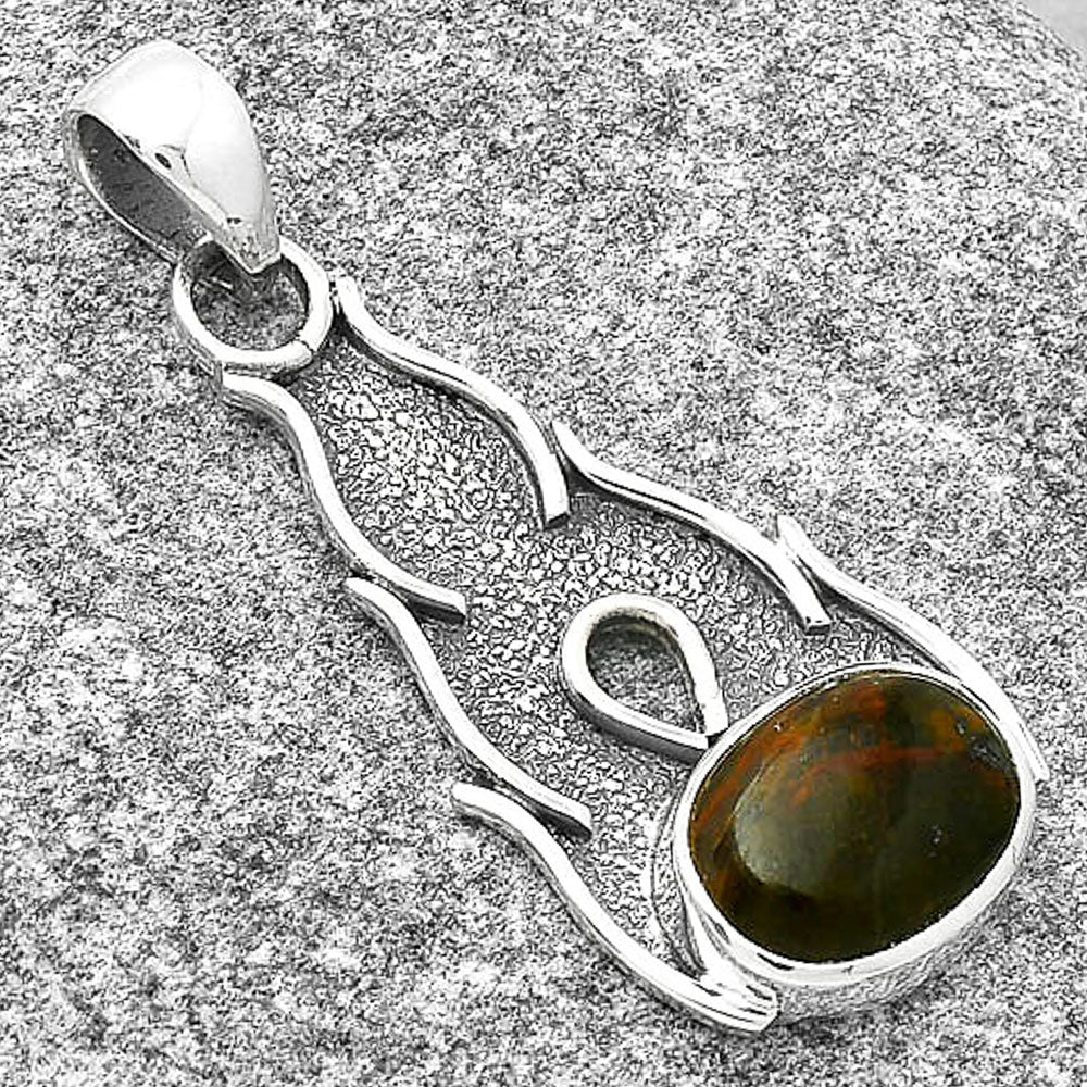 Natural Turkish Rainforest Chrysocolla Pendant P-1400 SDP127278