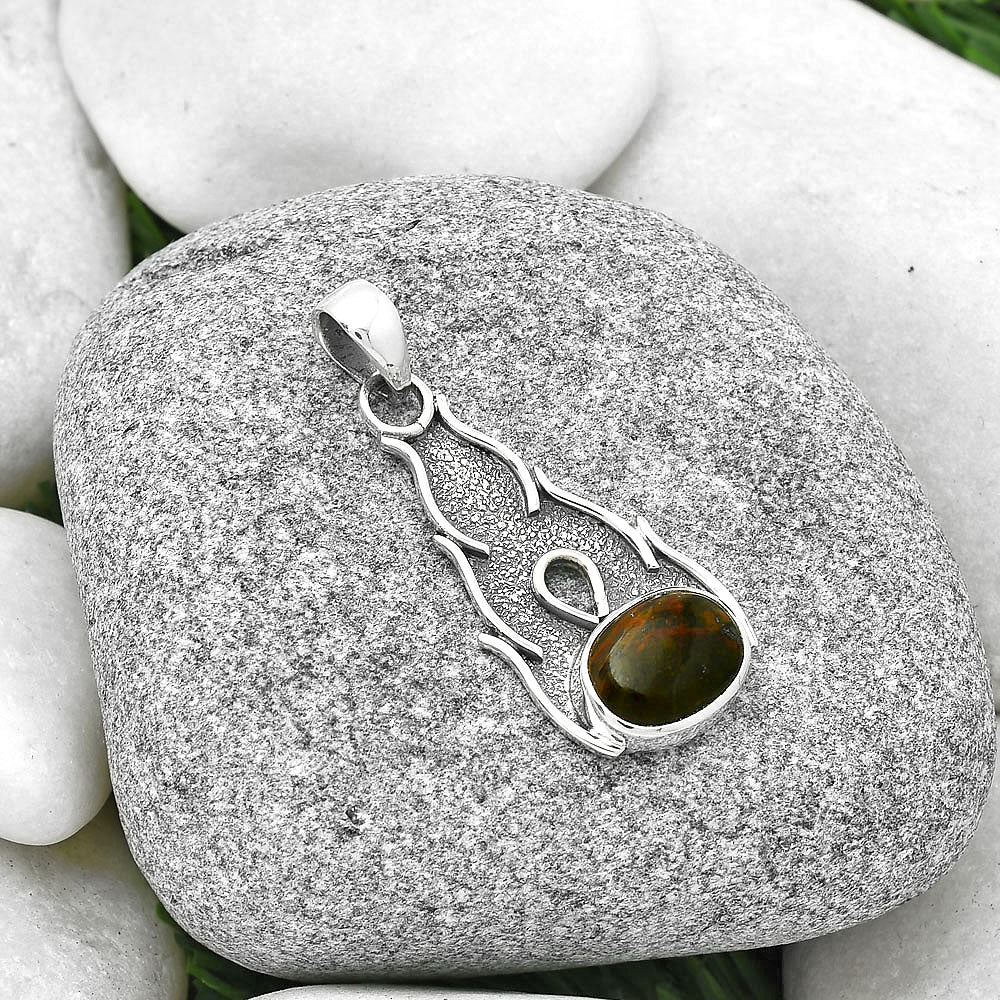 Natural Turkish Rainforest Chrysocolla Pendant P-1400 SDP127278