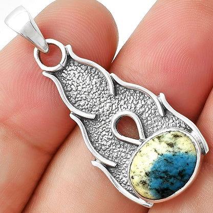 Natural K2 Blue - Azurite In Quartz Pendant P-1400 SDP127286