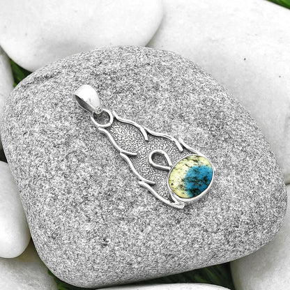 Natural K2 Blue - Azurite In Quartz Pendant P-1400 SDP127286