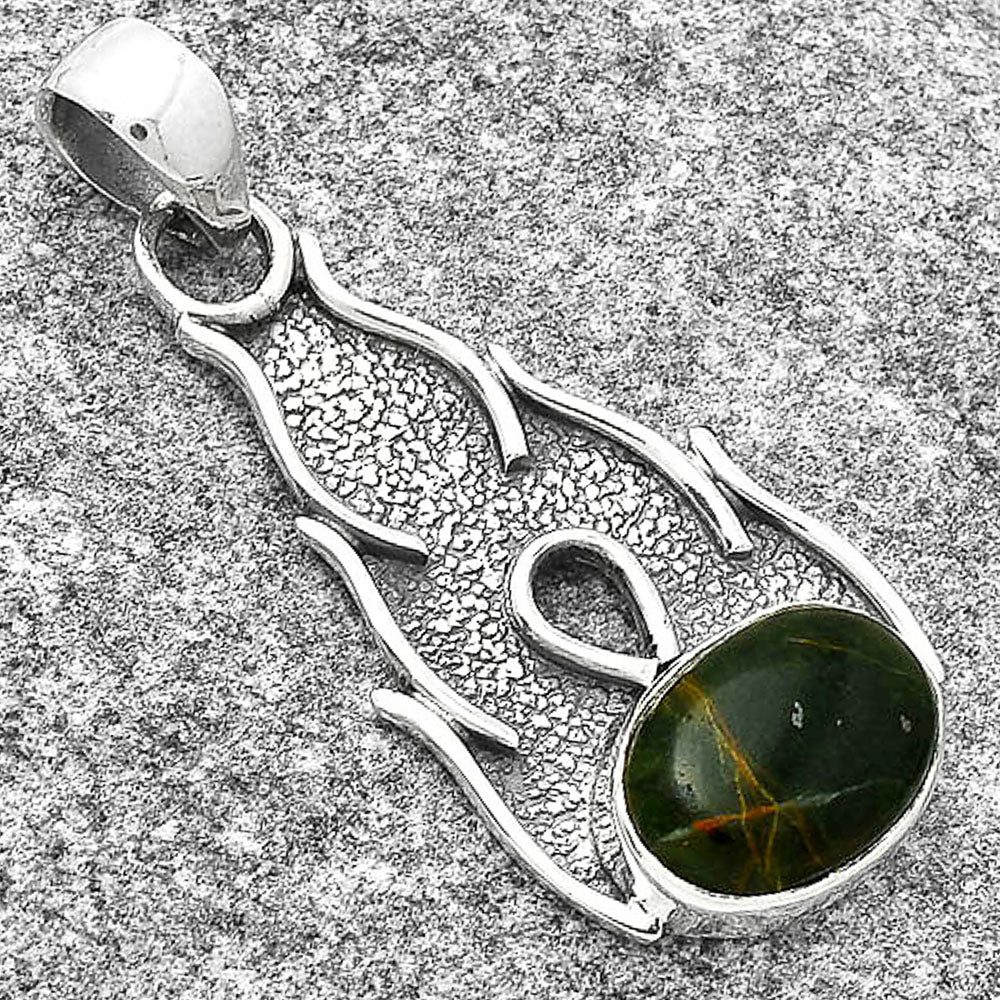 Natural Turkish Rainforest Chrysocolla Pendant P-1400 SDP127288