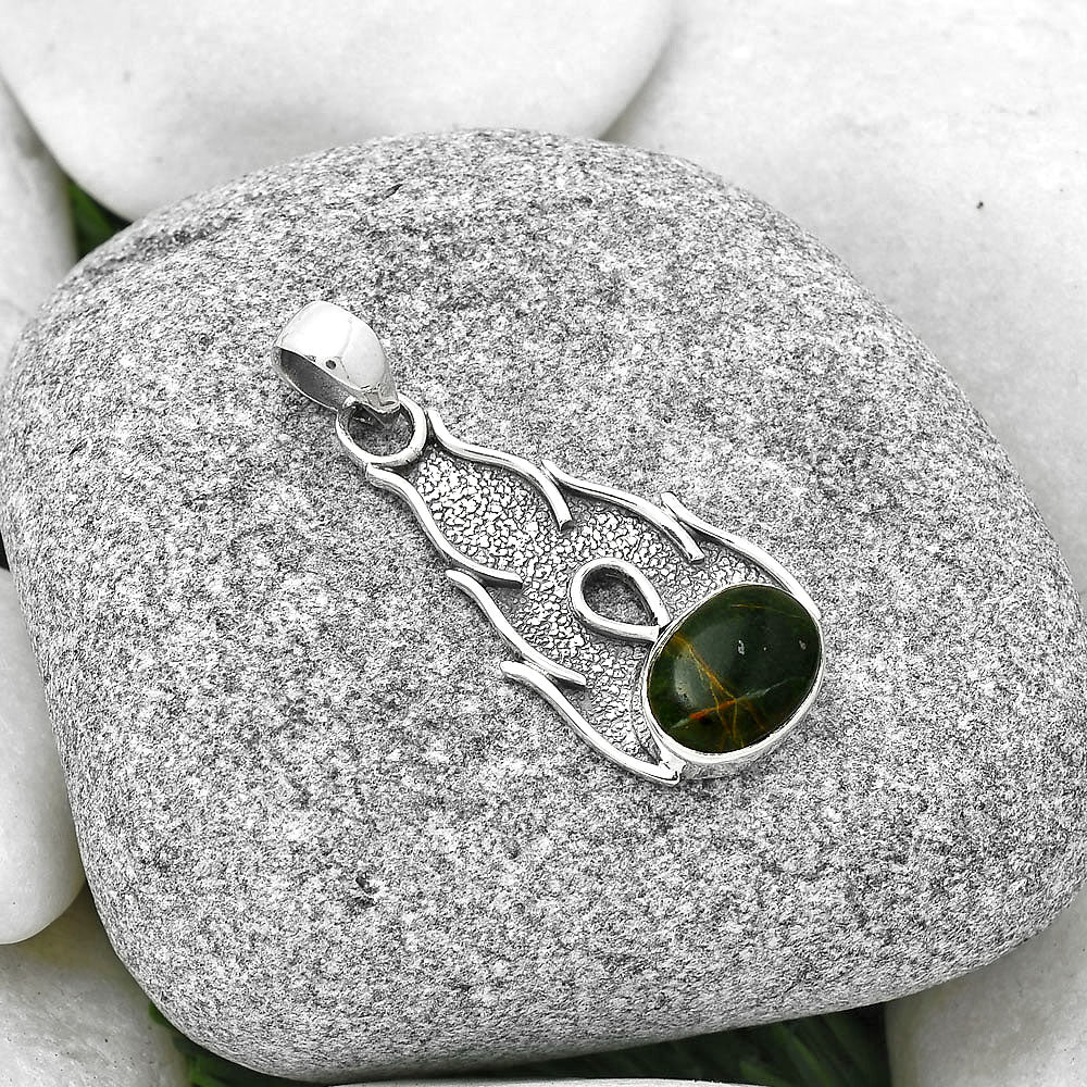 Natural Turkish Rainforest Chrysocolla Pendant P-1400 SDP127288