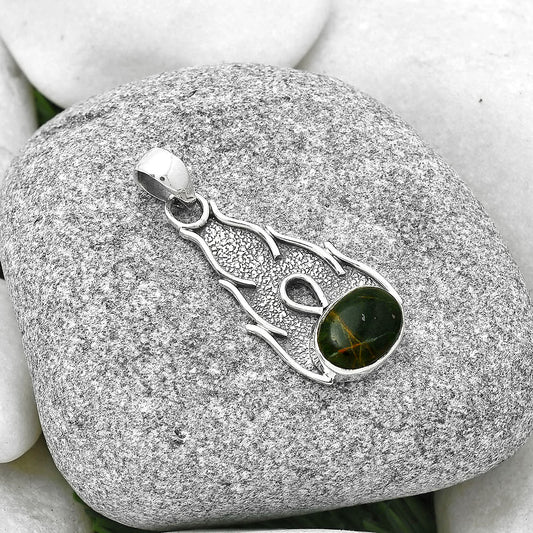 Natural Turkish Rainforest Chrysocolla Pendant P-1400 SDP127288