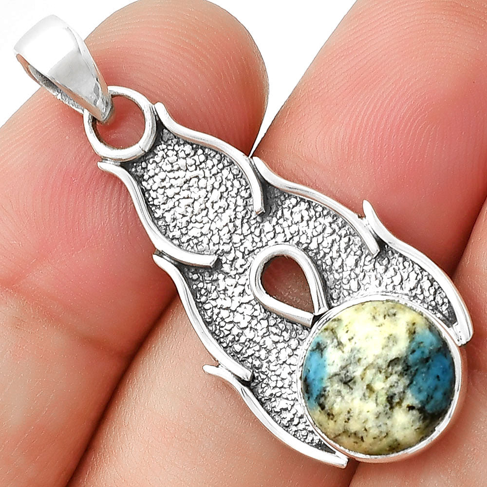 Natural K2 Blue - Azurite In Quartz Pendant P-1400 SDP127298