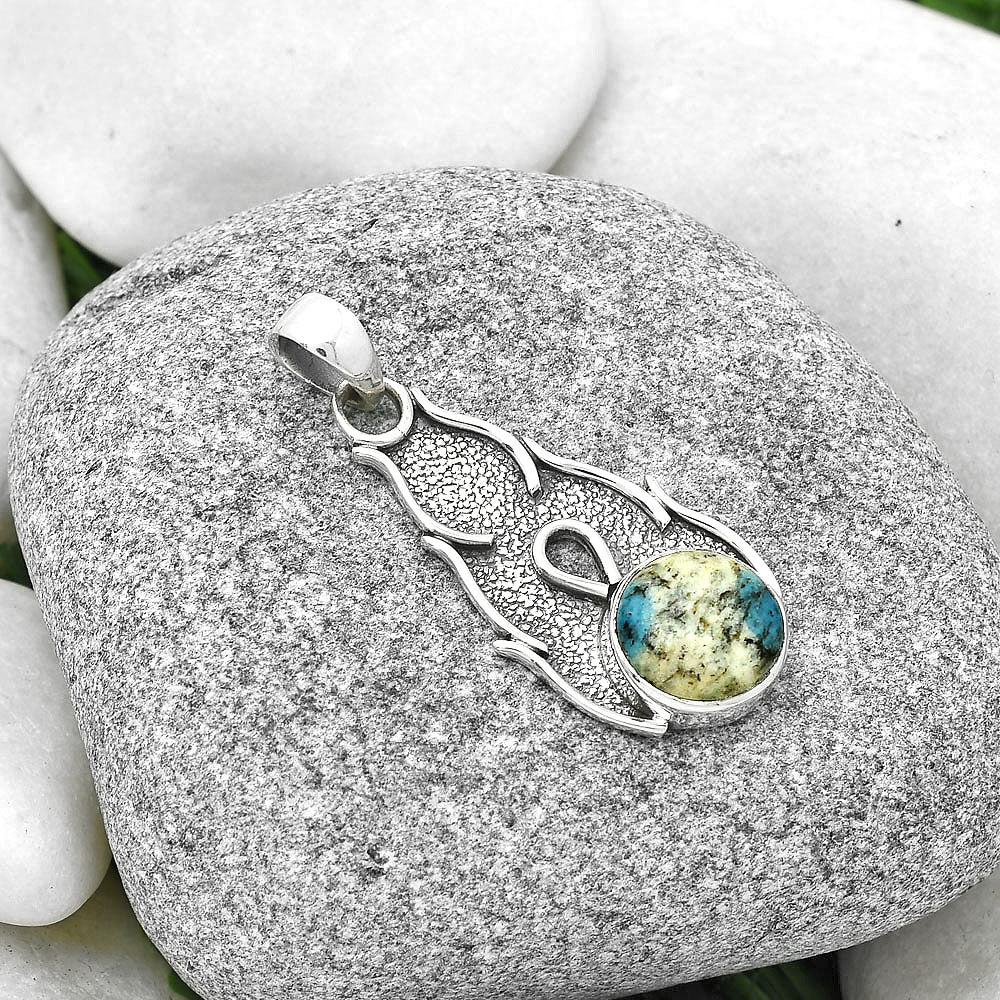 Natural K2 Blue - Azurite In Quartz Pendant P-1400 SDP127298
