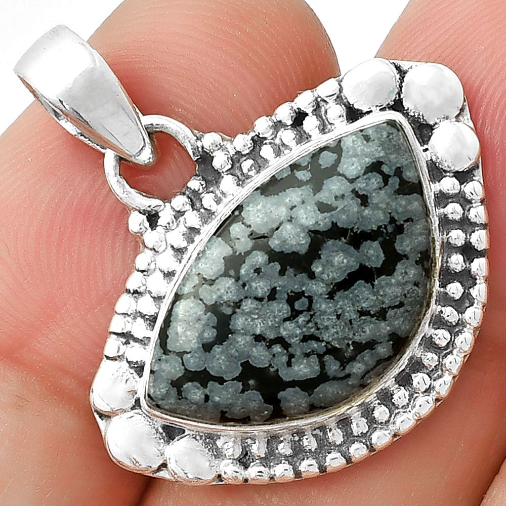 Natural Snow Flake Obsidian Pendant P-1677 SDP127326