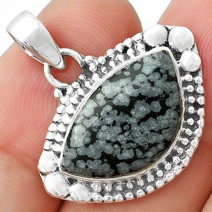 Natural Snow Flake Obsidian Pendant P-1677 SDP127326