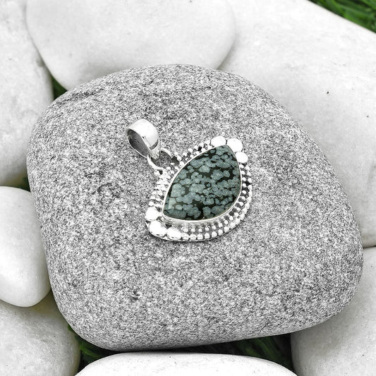 Natural Snow Flake Obsidian Pendant P-1677 SDP127326