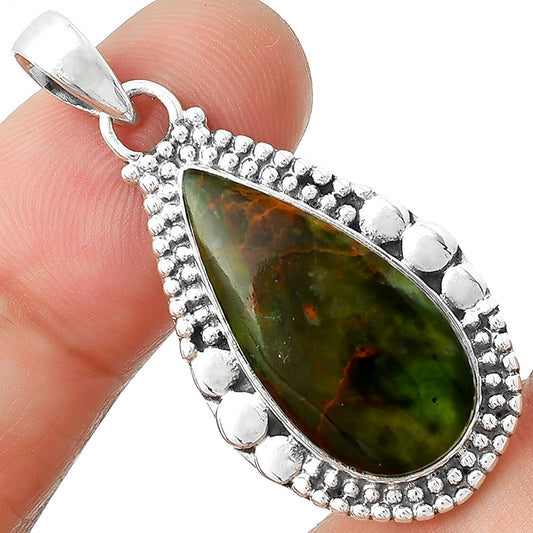 Natural Turkish Rainforest Chrysocolla Pendant P-1677 SDP127328