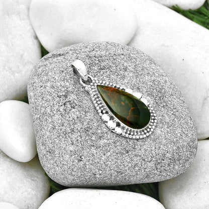 Natural Turkish Rainforest Chrysocolla Pendant P-1677 SDP127328