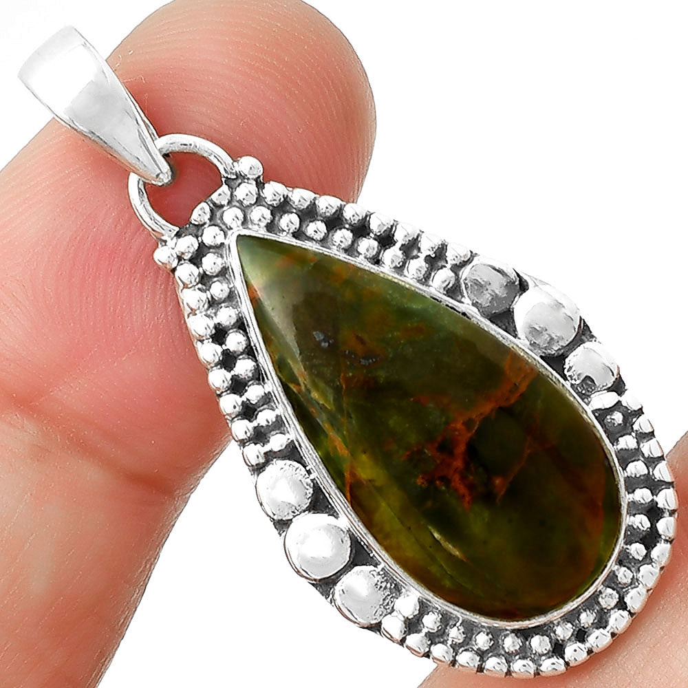 Natural Turkish Rainforest Chrysocolla Pendant P-1677 SDP127339