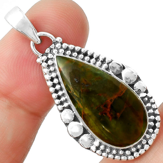 Natural Turkish Rainforest Chrysocolla Pendant P-1677 SDP127339