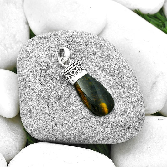 Natural Blue Tiger Eye Pendant P-1331 SDP127353