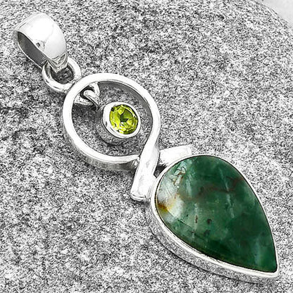 Natural Larsonite Jasper & Peridot Pendant P-1048 SDP127377