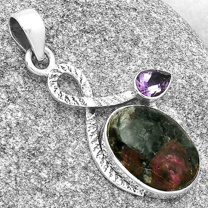 Natural Russian Eudialyte & Amethyst Pendant P-1111 SDP127416