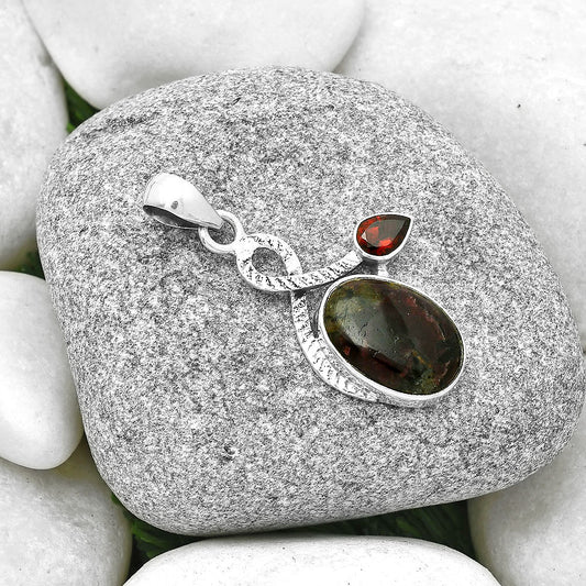 Natural Russian Eudialyte & Garnet Pendant P-1111 SDP127417
